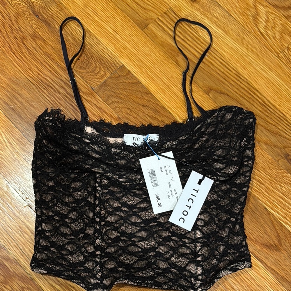 TICTOC Black Lace Crop Top
